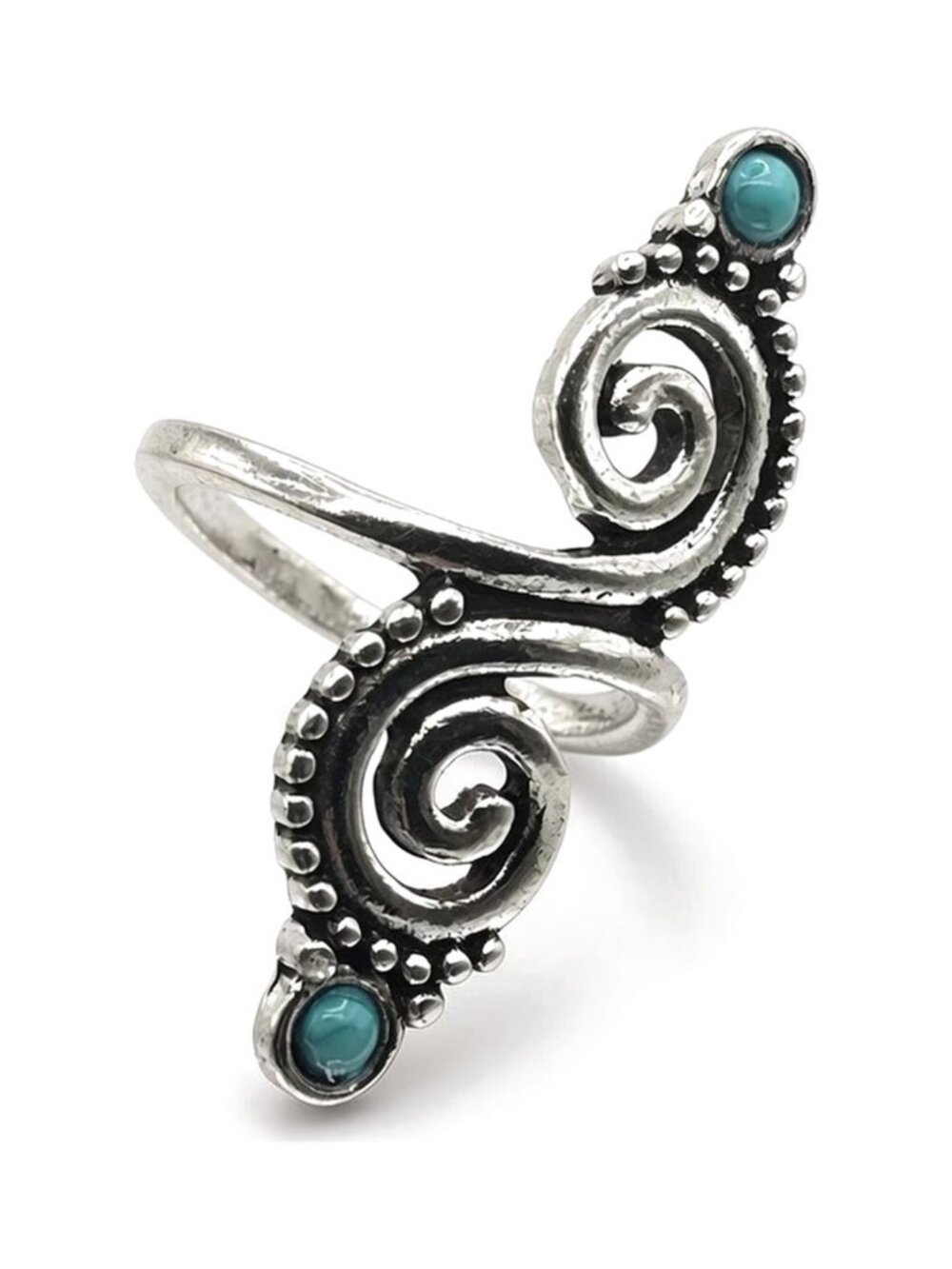 "Sleeping Beauty" Turquoise Silver Swirl Ring Brand New